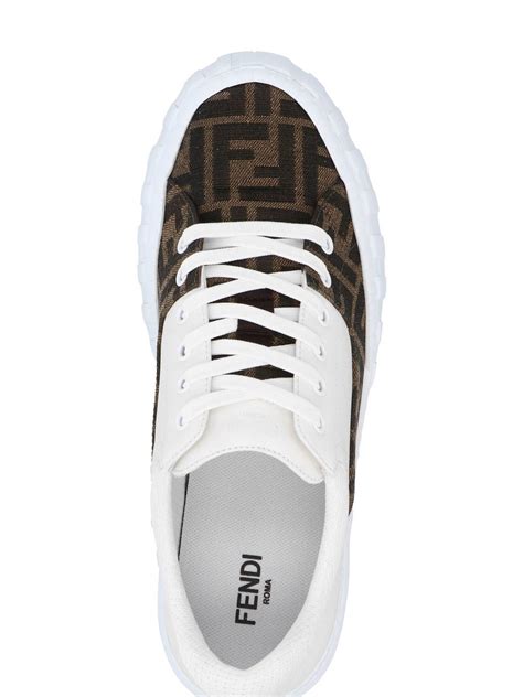 fendi white sneakers sale|fendi white canvas sneakers.